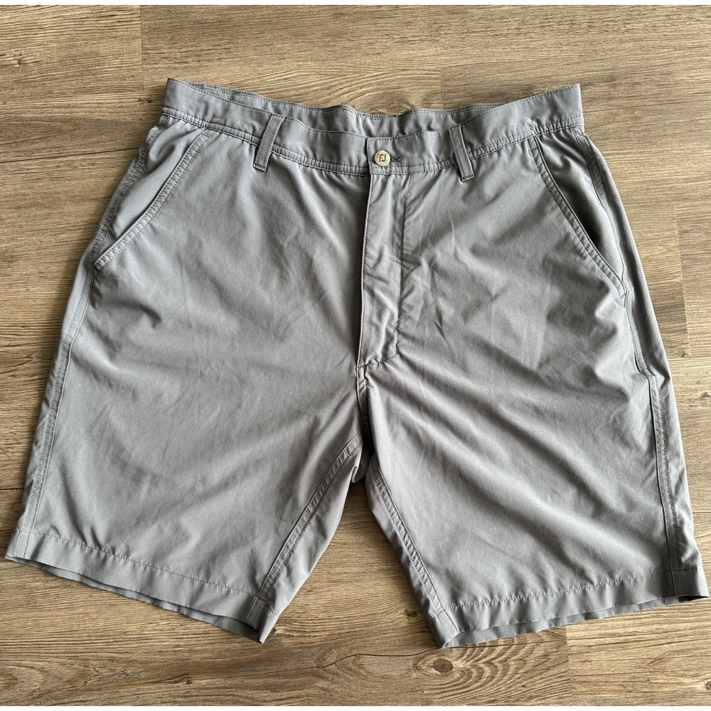 FootJoy Mens Performance Golf Shorts Gray Man W34 Stretch Flat Front FJ